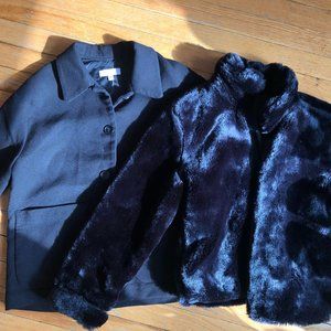BUNDLE - 2 Women's Small Black Jackets - Faux Fur & Button up